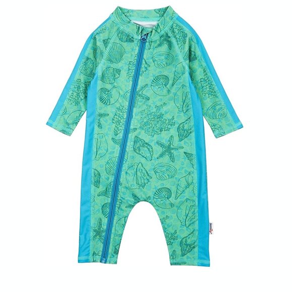 SwimZip Girls' Long-Sleeve UPF 50+ Sunsuit Swimsuit - Picture 1 of 3